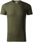 T-shirt męski, teksturowana bawełna organiczna, military