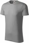 T-shirt męski, teksturowana bawełna organiczna, stare srebro