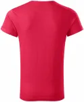 T-shirt męski z podwiniętymi rękawami, czerwony marmur