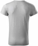 T-shirt męski z podwiniętymi rękawami, srebrny marmur
