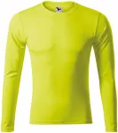 T-shirt sportowy z długim rękawem, neonowy żółty