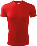 T-shirt z asymetrycznym dekoltem, czerwony