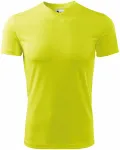 T-shirt z asymetrycznym dekoltem, neonowy żółty